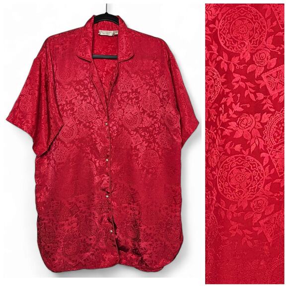 Vintage Victoria's Secret Gold Label Women's Satin Sleep Shirt Sz Small Romantic - Picture 1 of 10